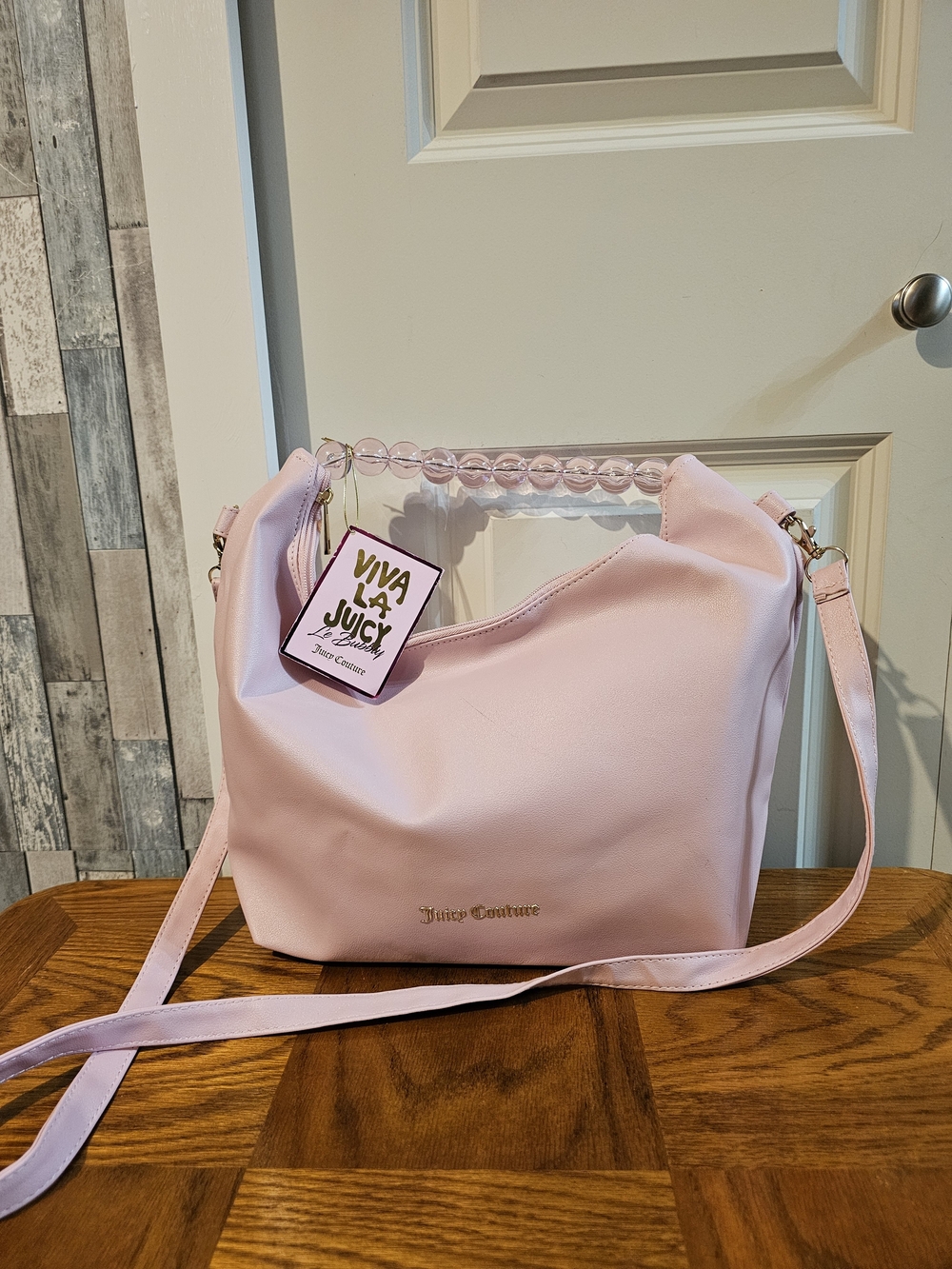 NWT Juicy Couture Pink Shoulder Bag with Beaded Handle